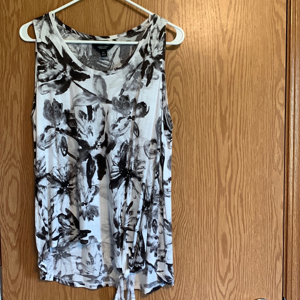 Vera Wang Sleeveless Blouse, Size Petite Large